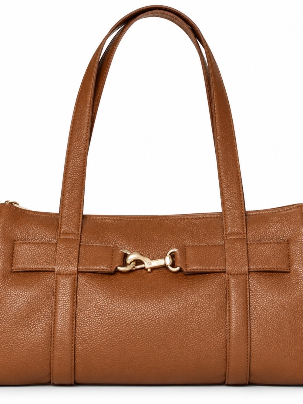 a new day Tan Pebbled Leather Shoulder Bag with Gold Accent